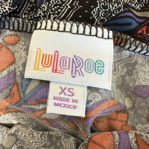 LuLaRoe Maxi Skirt Women XS Boho Tribal Feather Jersey Knit Colorful Comfort - Picture 8 of 10